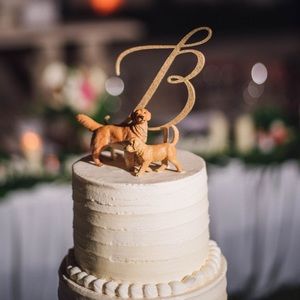 B wedding cake topper